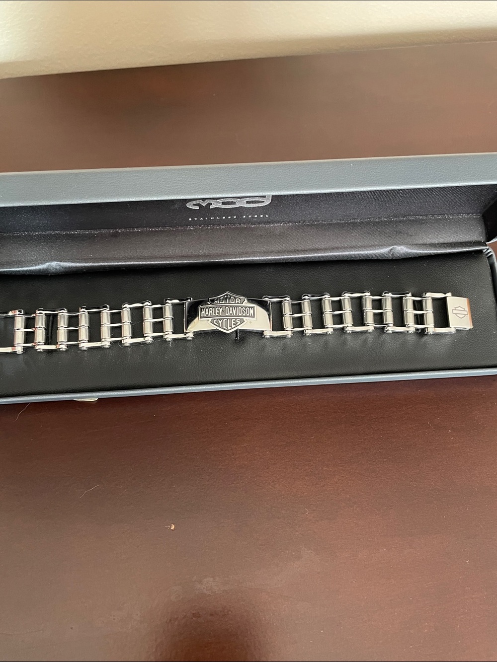 Harley-Davidson Silver Bar & Shield Link Bracelet